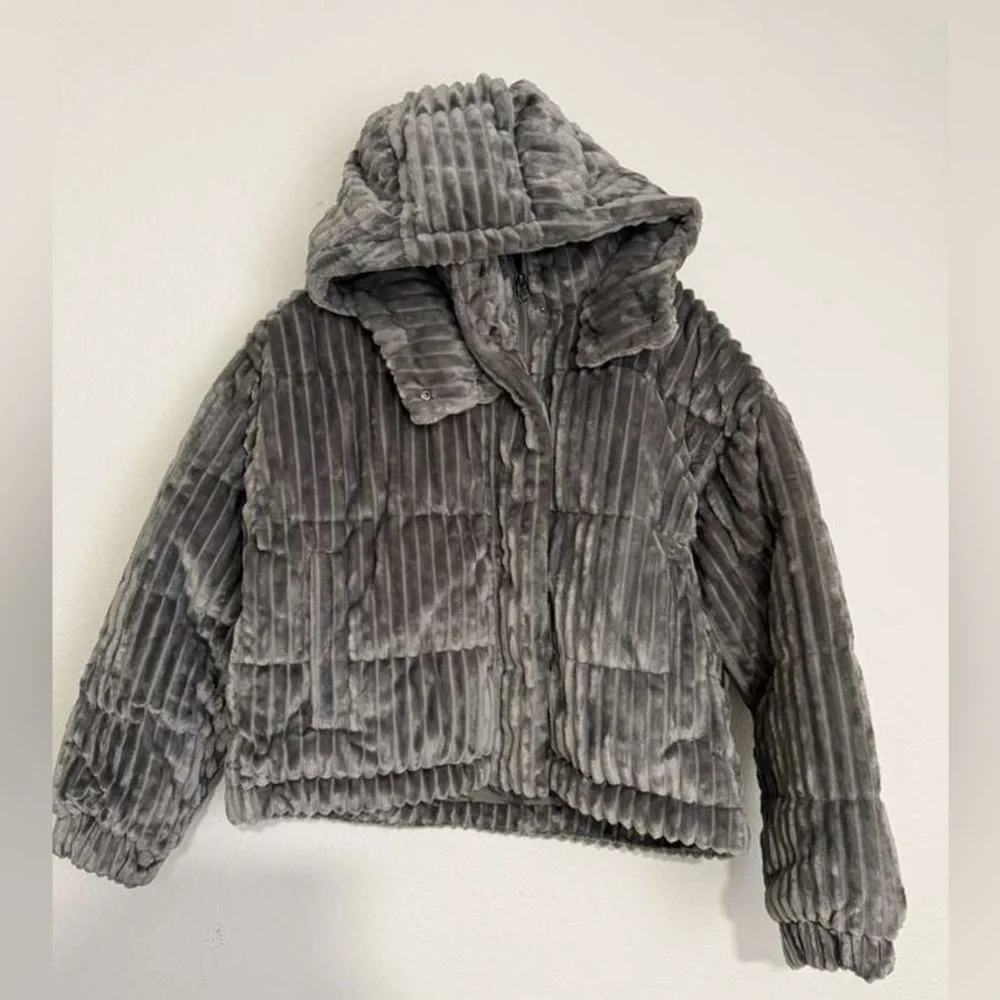 American Eagle Outfitters Gray Teddy Jacket - Picture 2 of 4